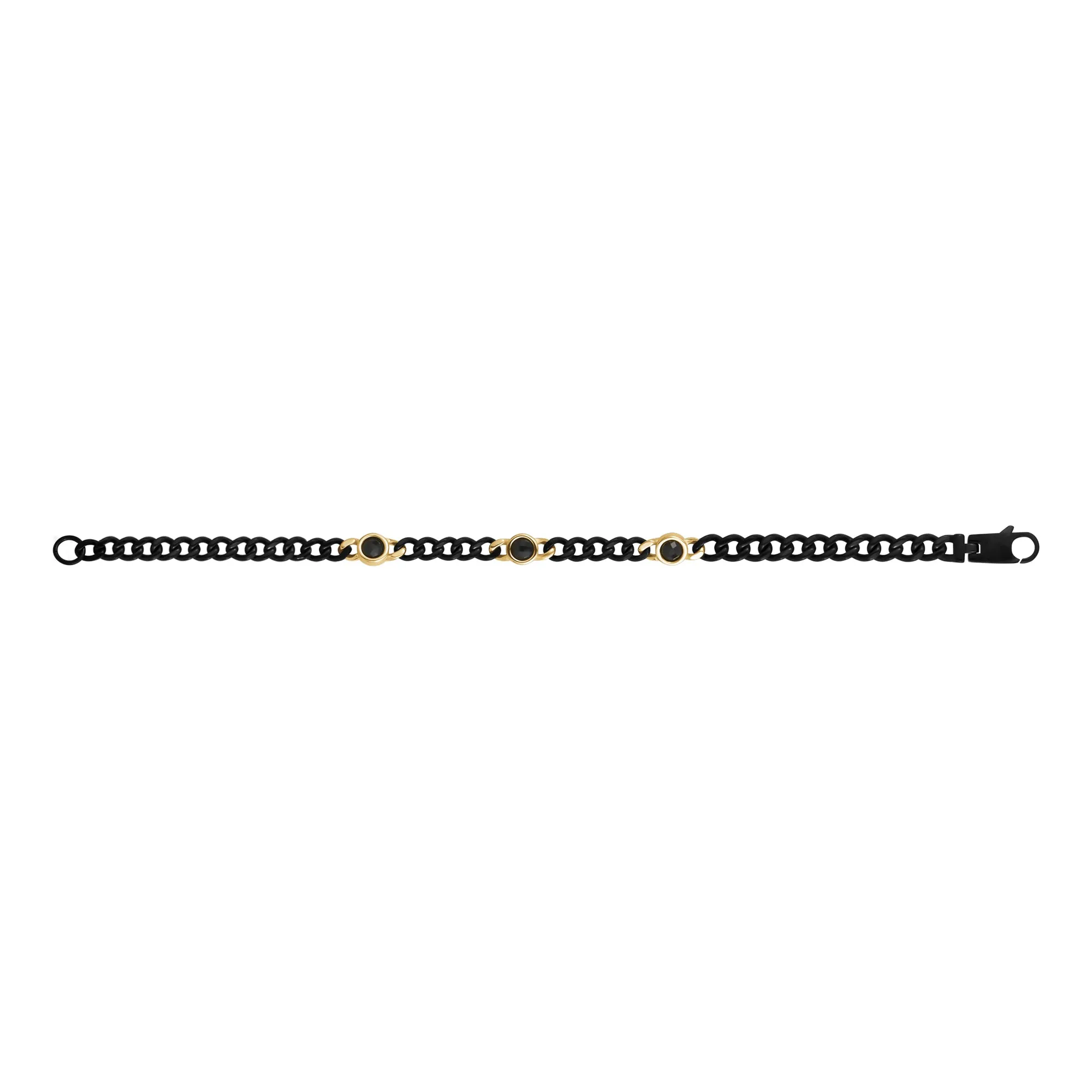 Triple Stone Cuban Link Bracelet