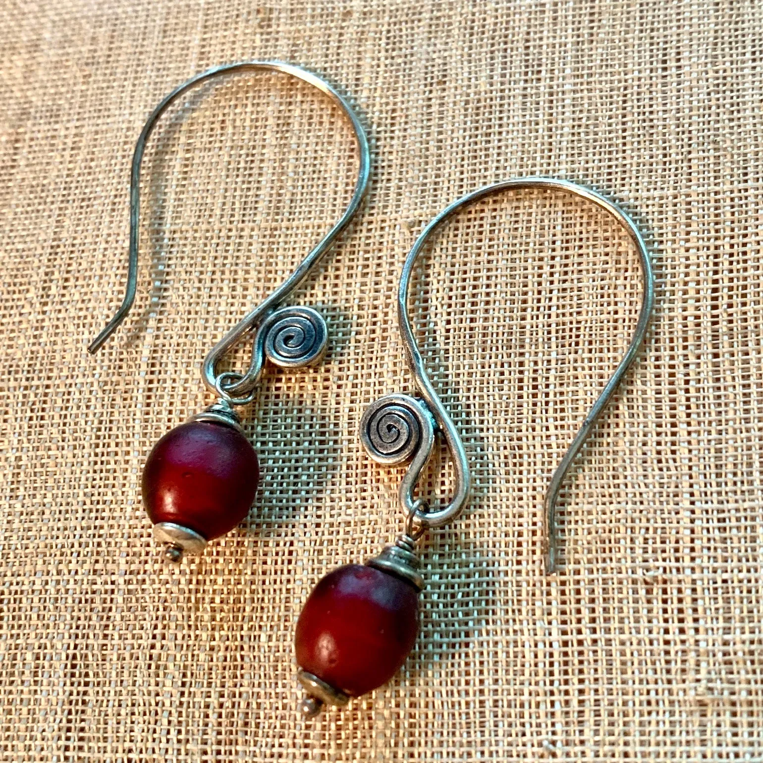 Venetian Red Earrings, by Ruth