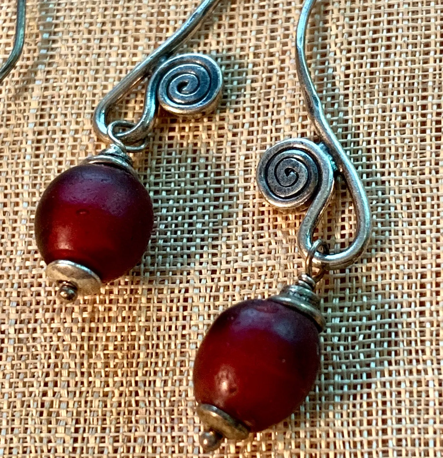 Venetian Red Earrings, by Ruth