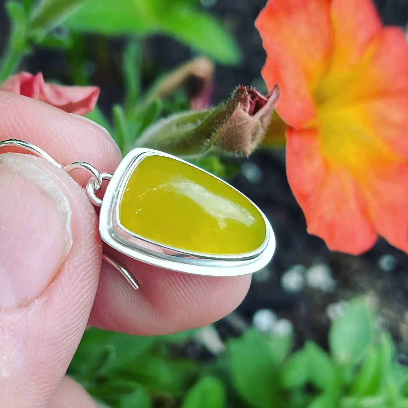 Vesuvianite and Sterling Silver Earrings