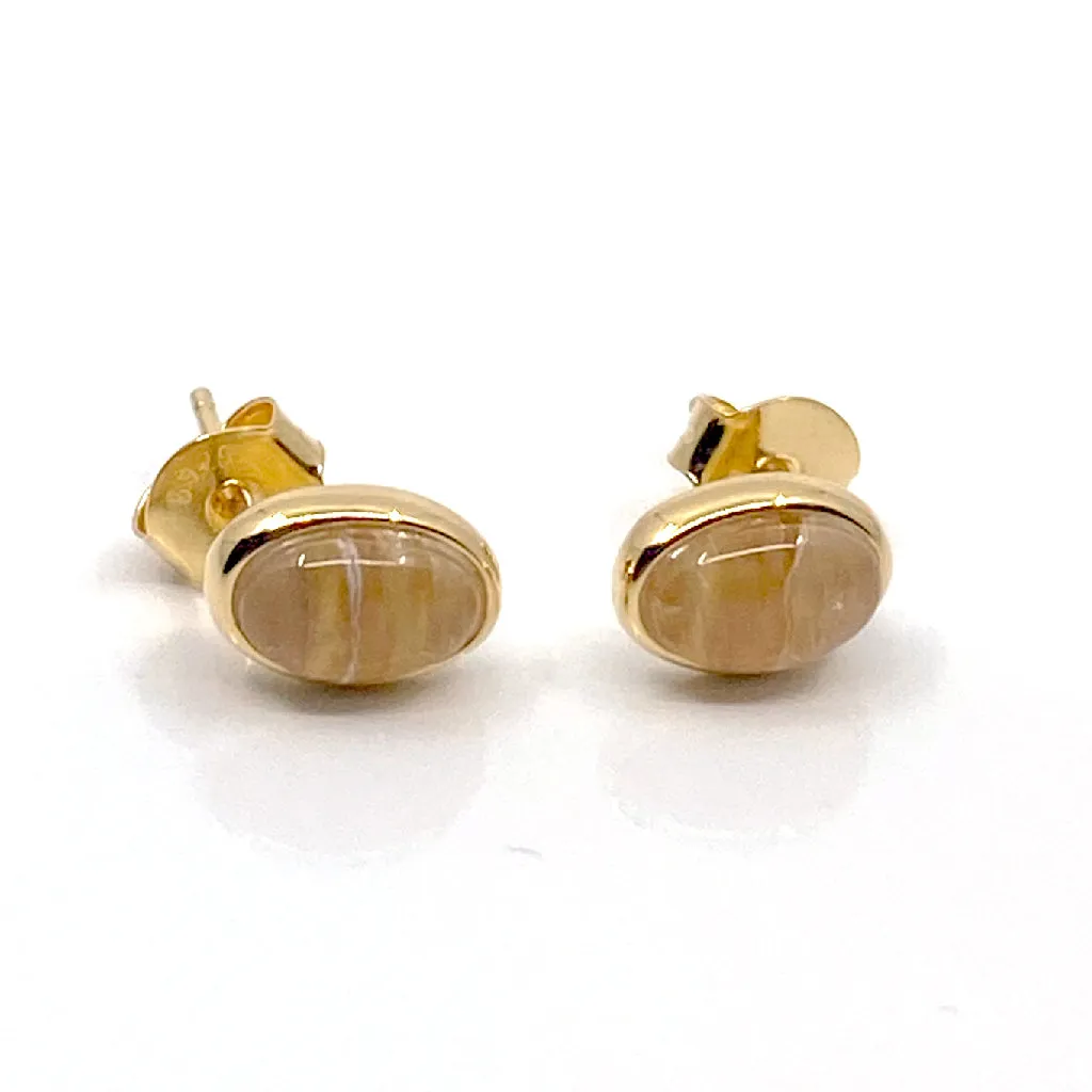 Vida Citrine Oval Stud Earrings