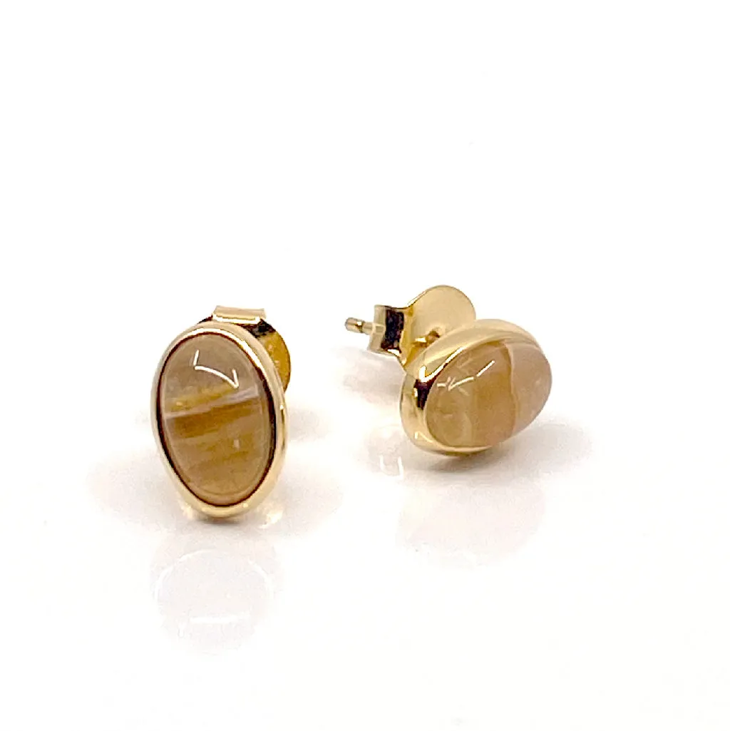 Vida Citrine Oval Stud Earrings