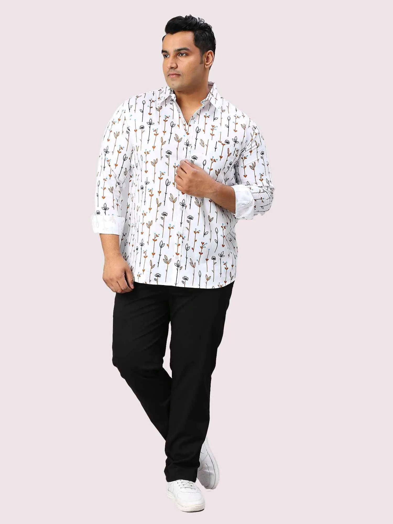 Wildflower Digital Printed Full Sleeve Shirt Men's Plus Size