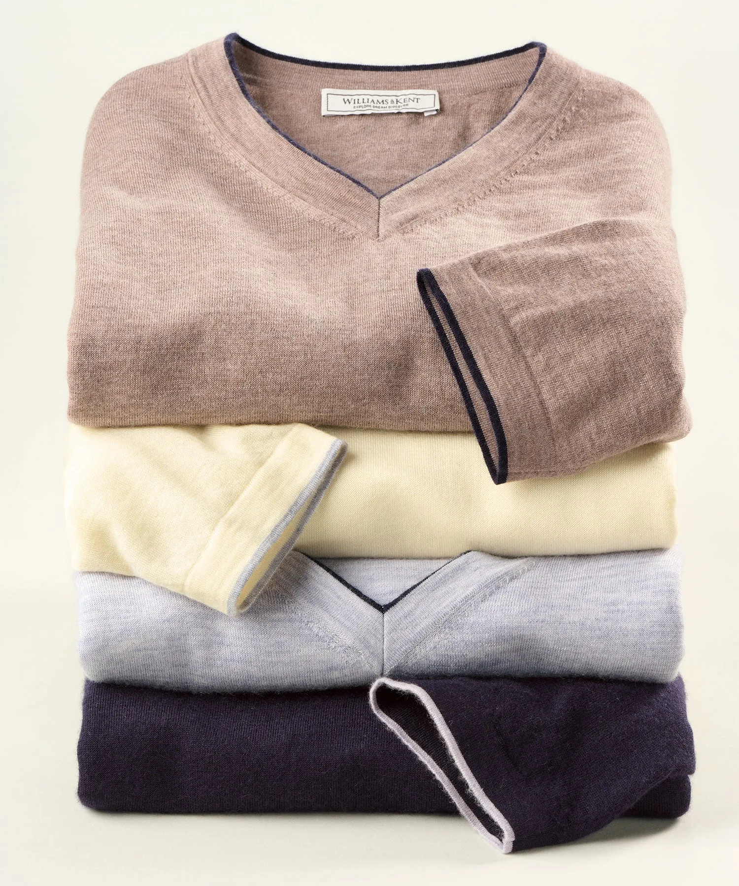 Worsted Cashmere V-Neck Sweater