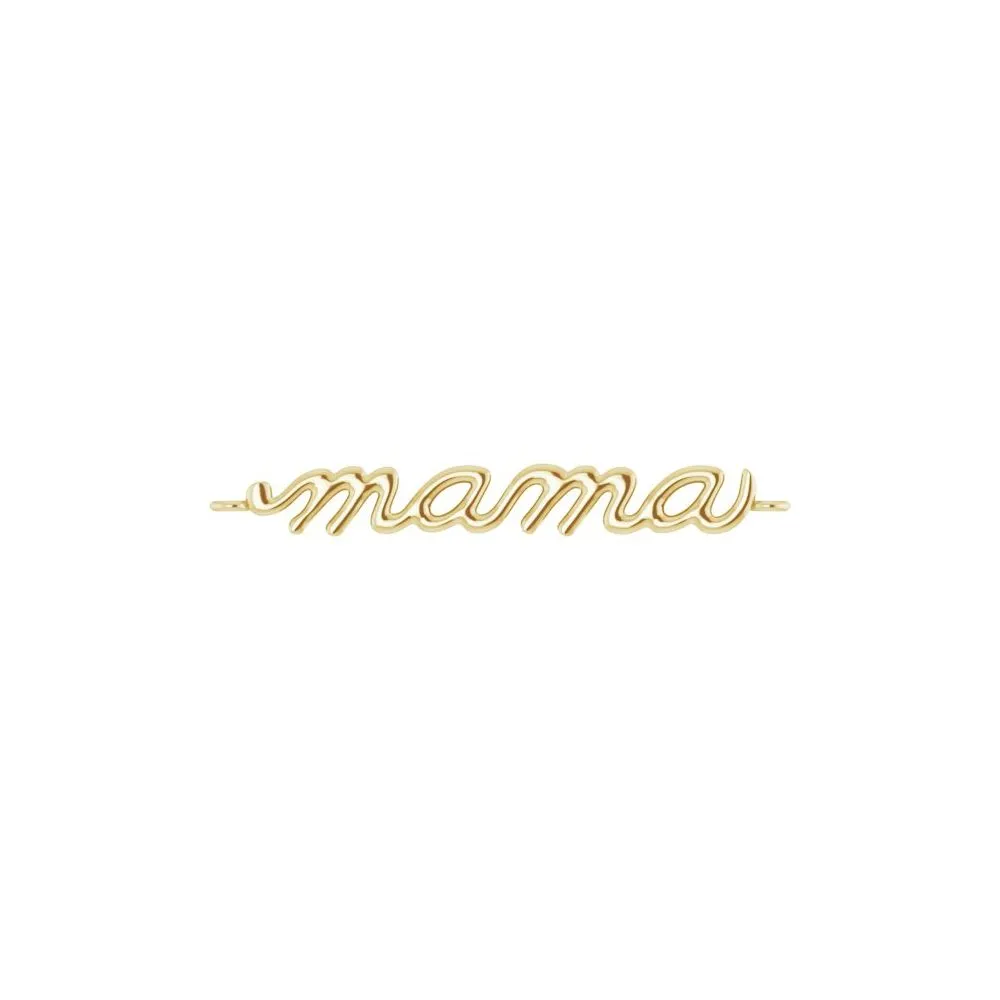 Yellow Gold  'Mama' Permanent Bracelet Link