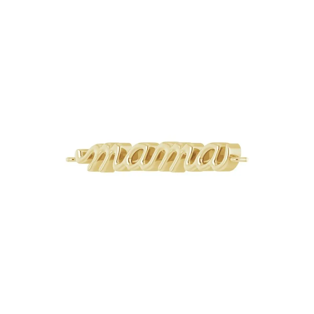 Yellow Gold  'Mama' Permanent Bracelet Link